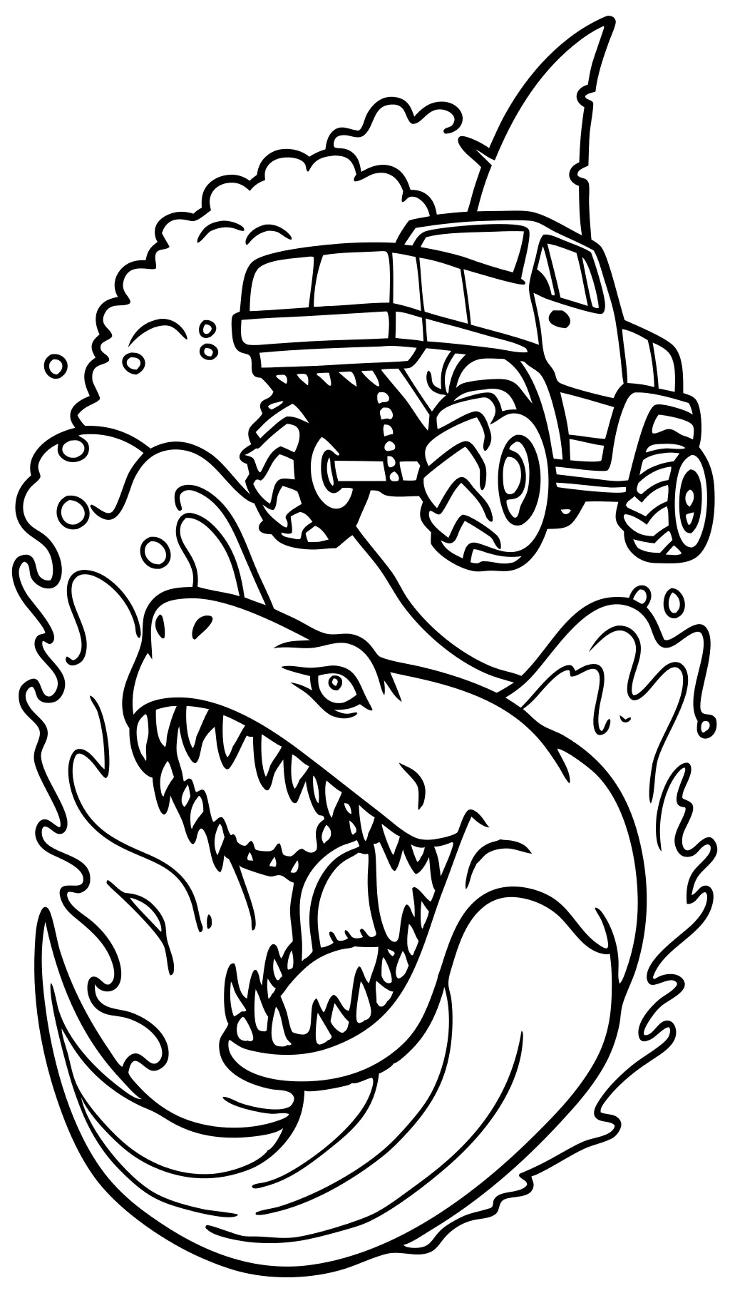 Megalodon Monster Jam Páginas para colorear